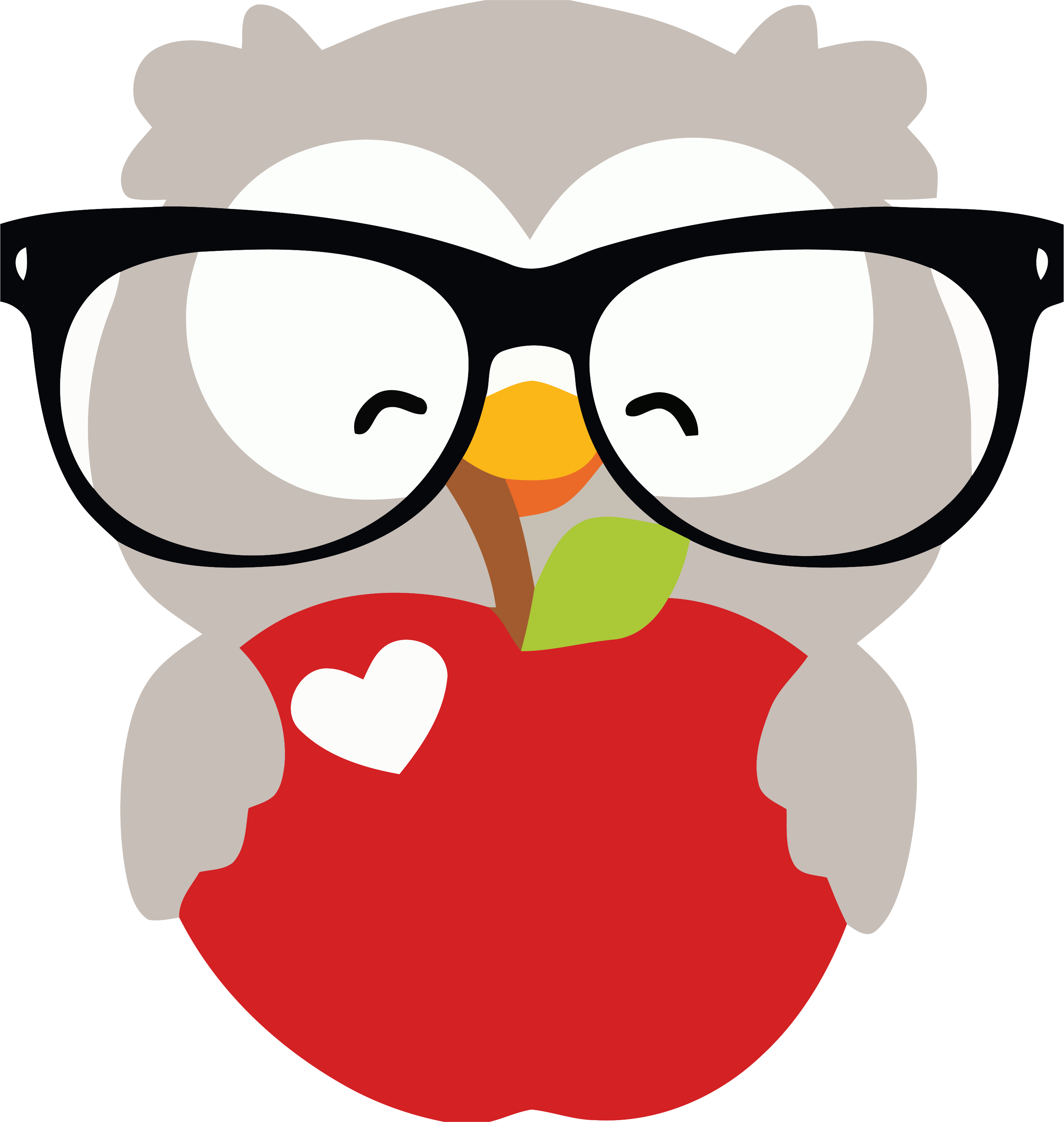 Glasses Happy Owl And Apple Clipart Png 