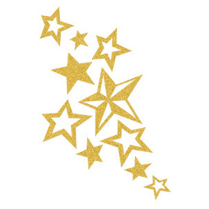 Gold star cluster of stars clipart clipartfest 