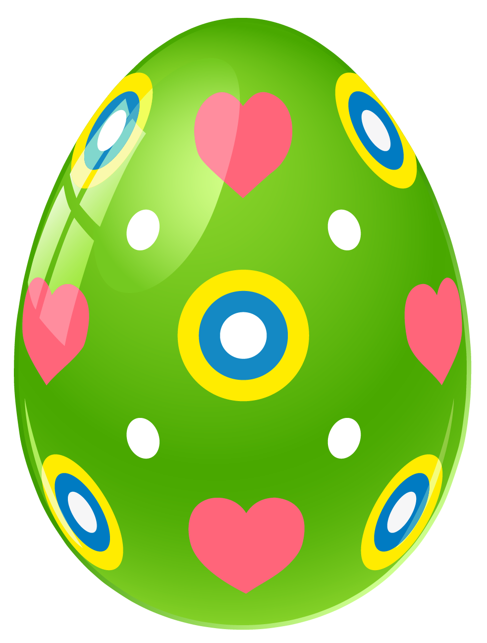 Green Easter Egg with Hearts PNG Clipart Picture | Gallery 