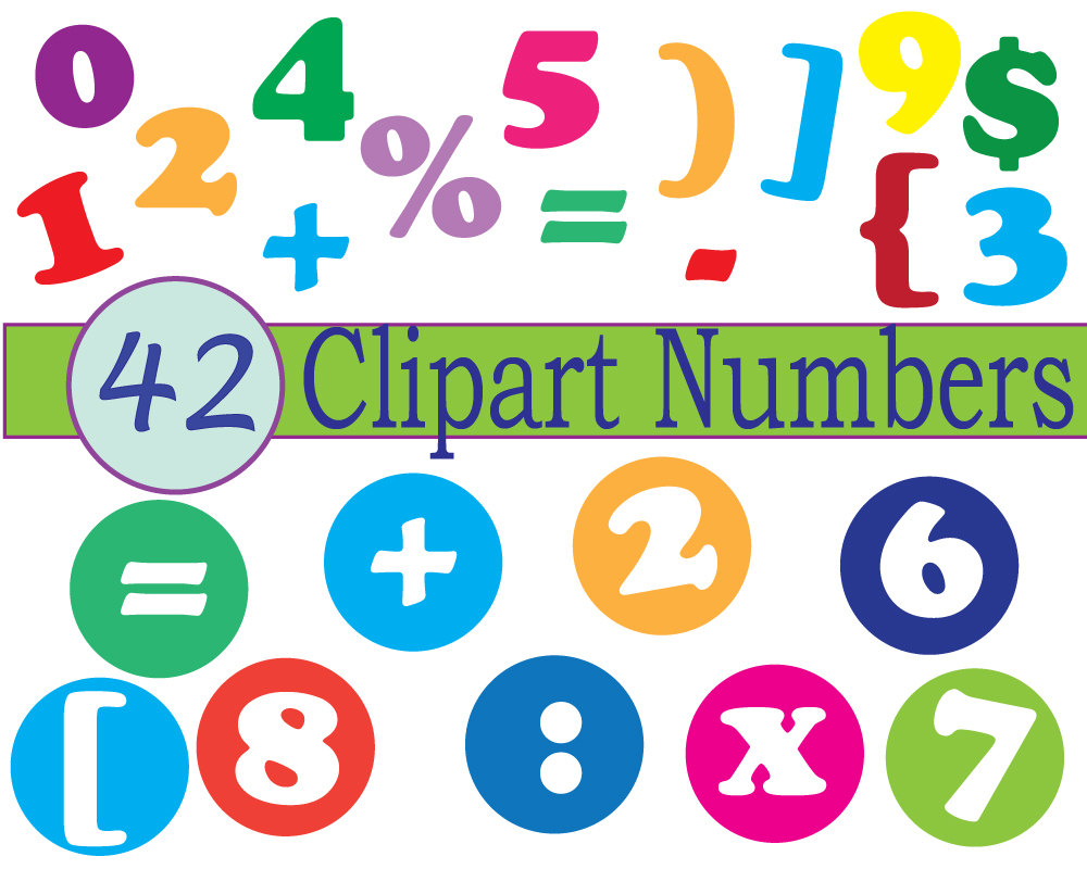Instant download numbers clip art scrapbooking numbers math 