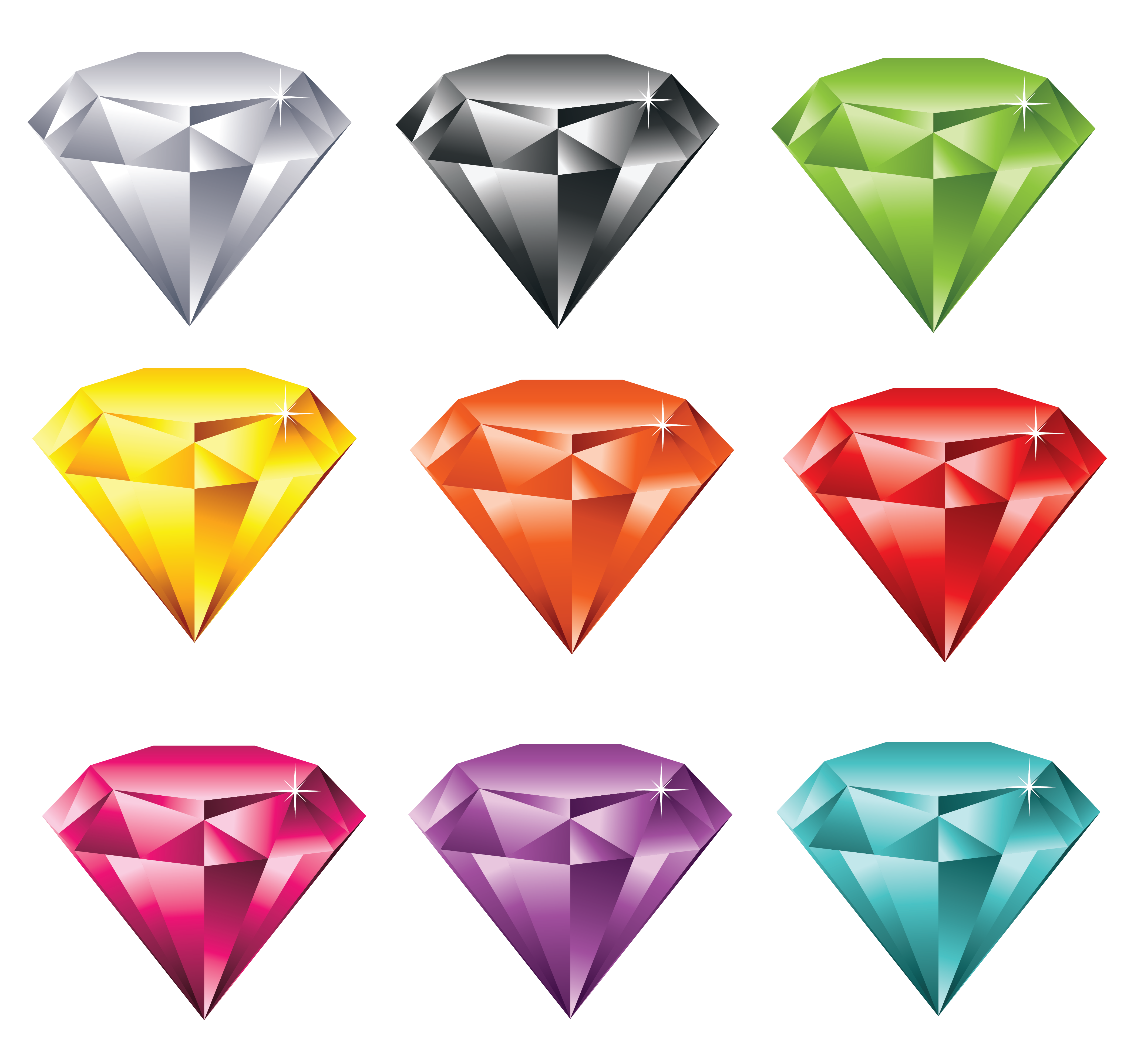 Multicolor Diamonds Set PNG Clipart | Gallery Yopriceville - High 