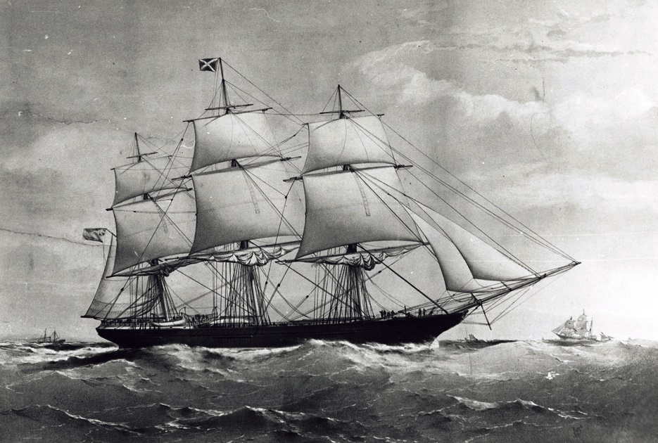 Clipper Ship Three Brothers, The Largest Sailing Ship In The World Published By Currier And Ives