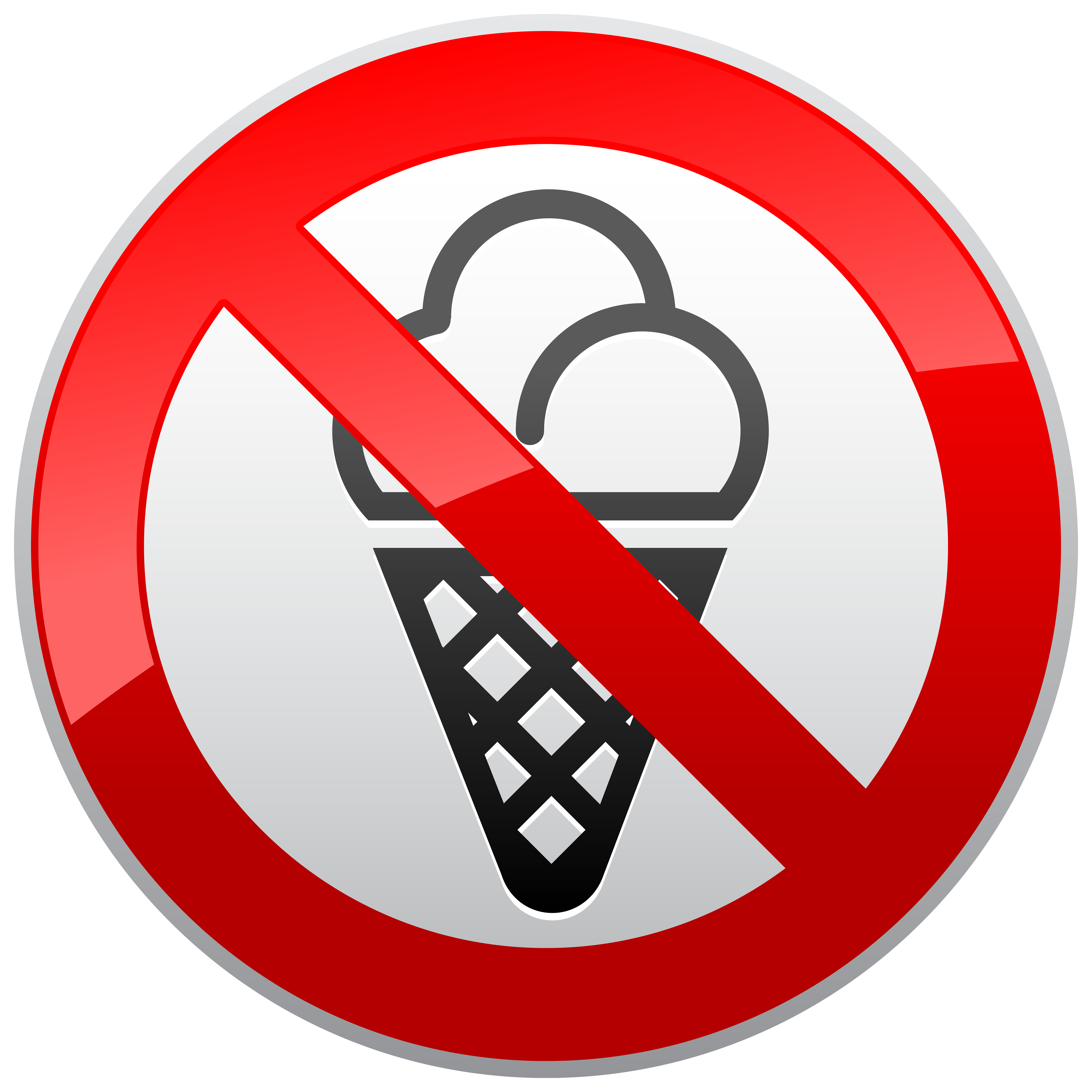 No Ice Cream Prohibition Sign PNG Clipart - Best WEB Clipart