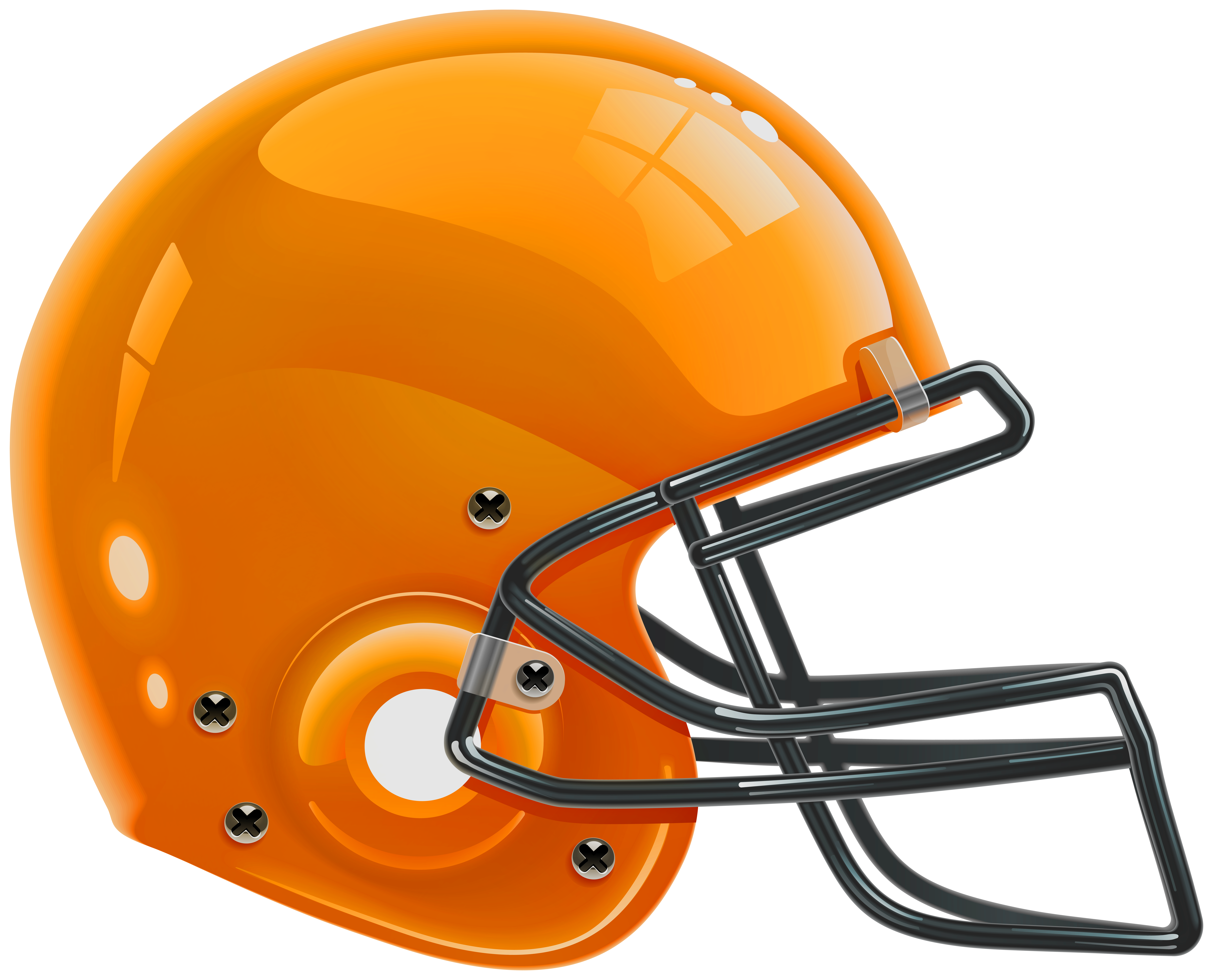 Orange Football Helmet PNG Clip Art - Best WEB Clipart