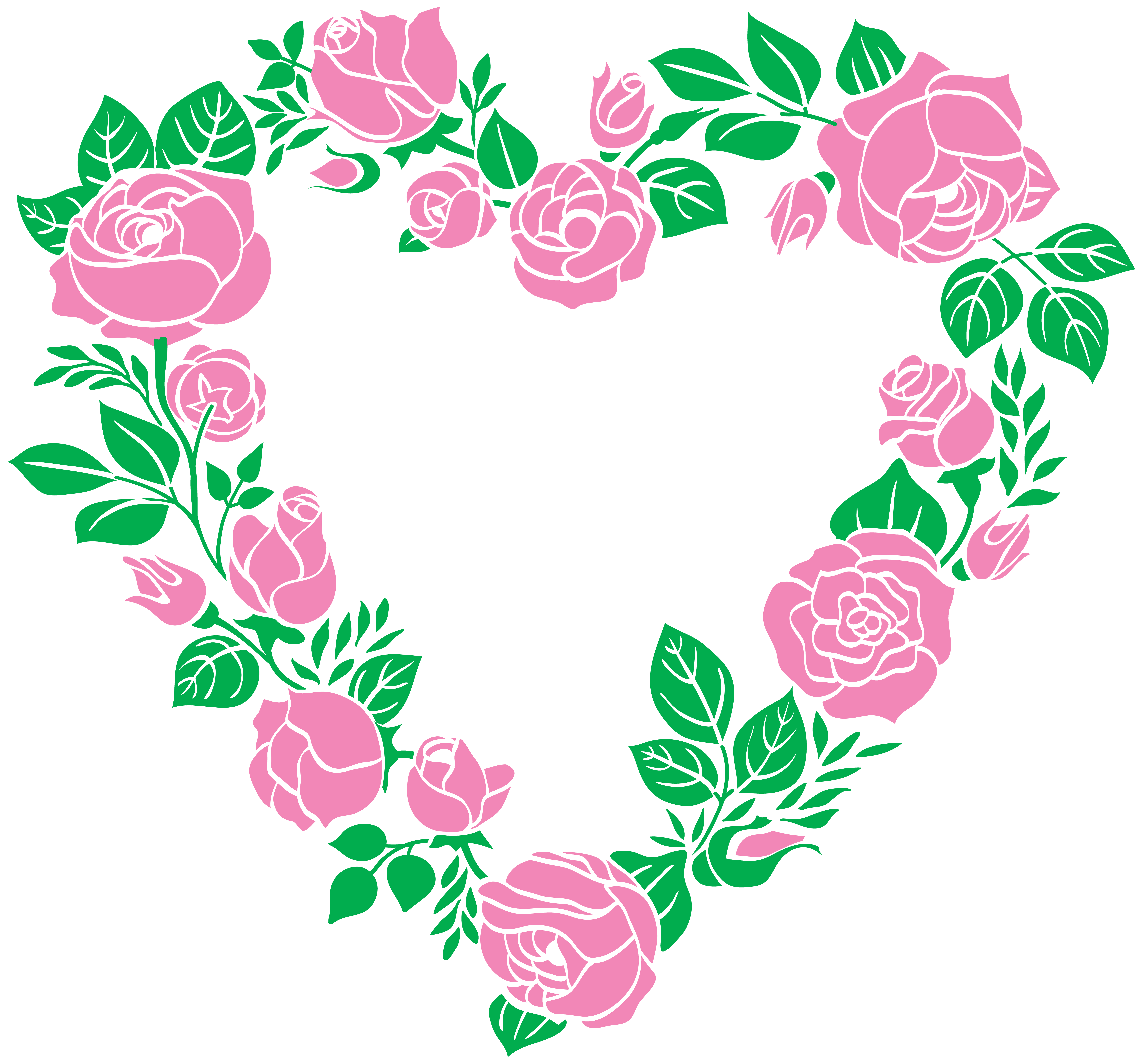 Pink Rose Heart Border PNG Clip Art Image | Gallery Yopriceville 