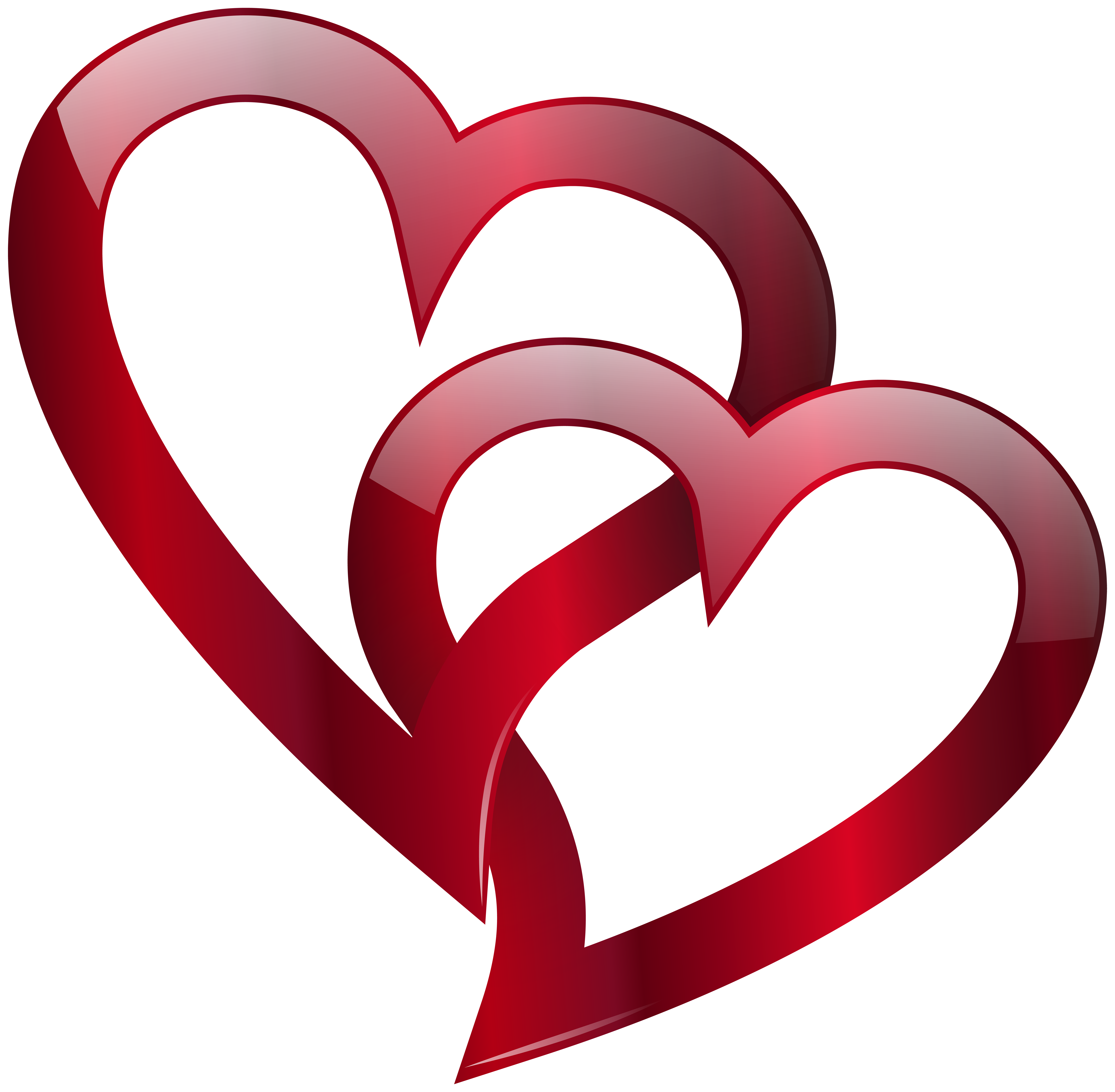 Red Double Heart PNG Clip Art Image | Gallery Yopriceville - High 