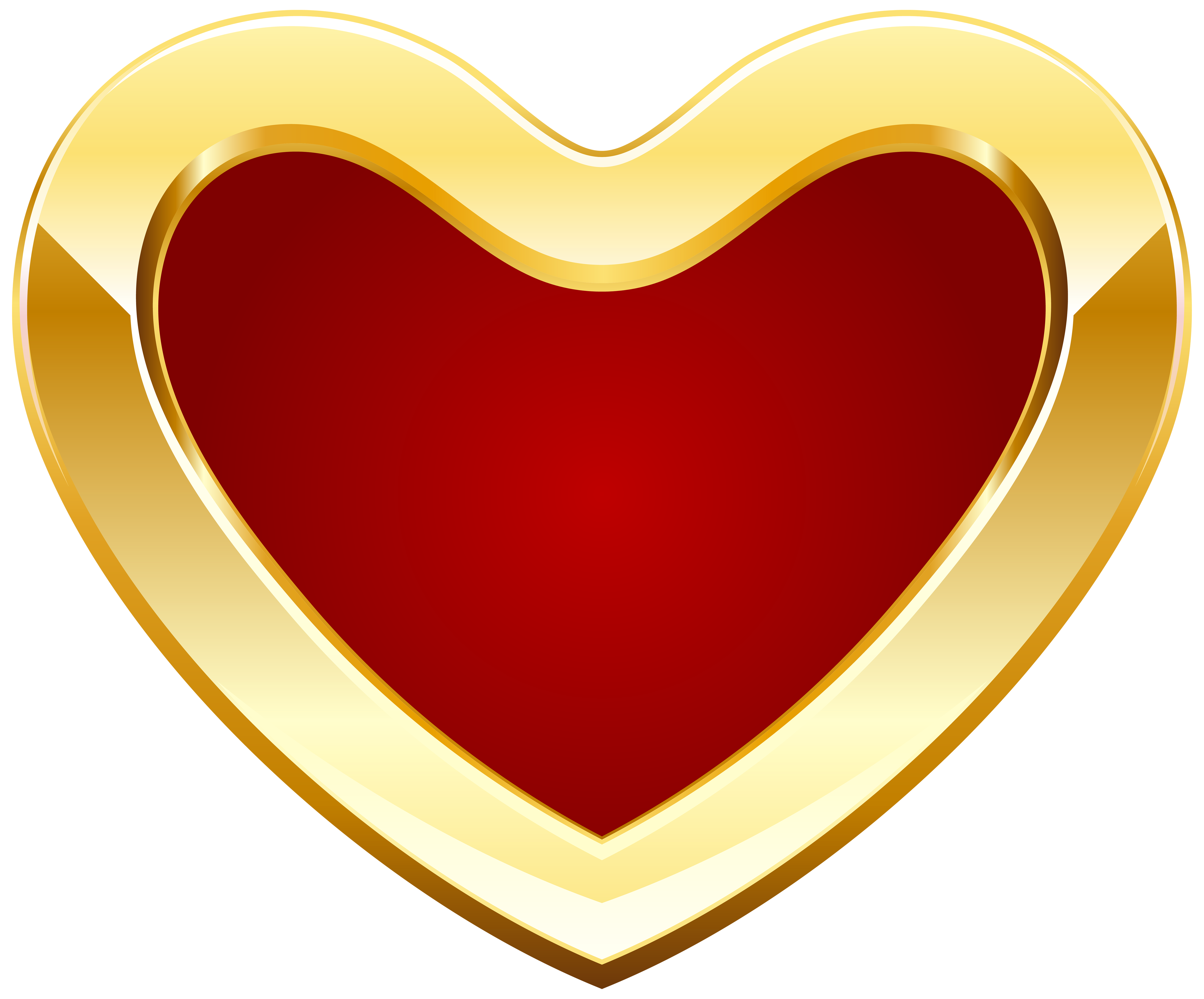 Red and Gold Heart PNG Clipart - Best WEB Clipart