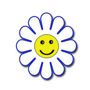 Smiley face daisy clipart image 