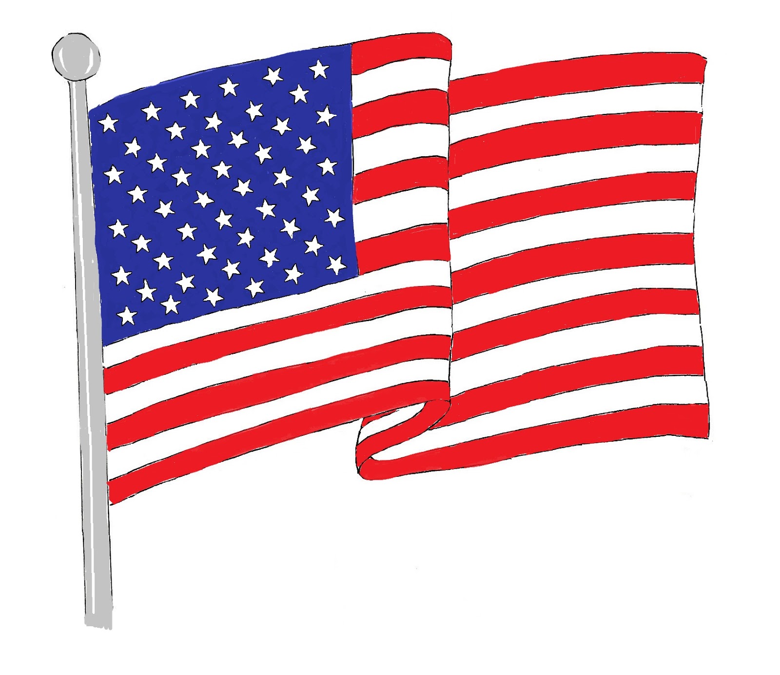 Us flag waving american flag clipart the cliparts 