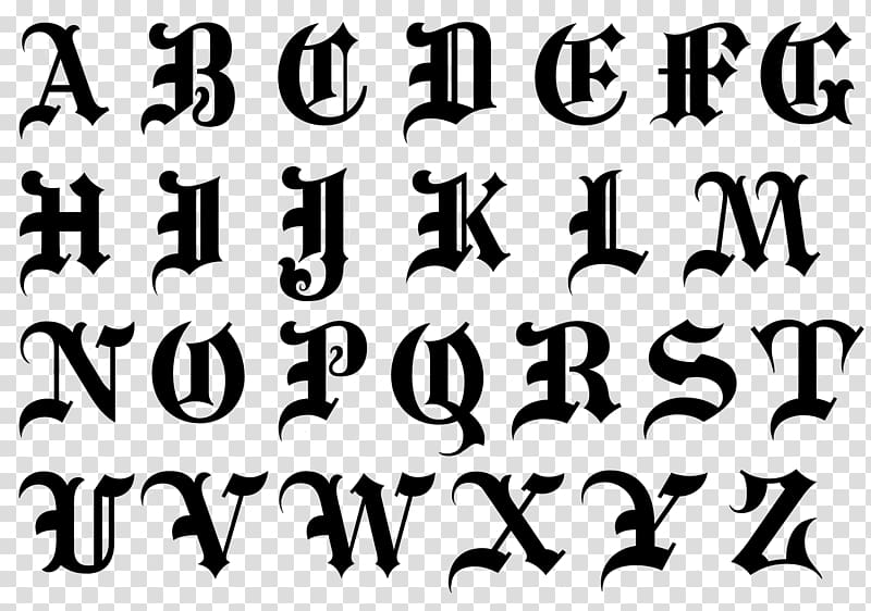 Old English alphabet , Alphabet Blackletter Script typeface 
