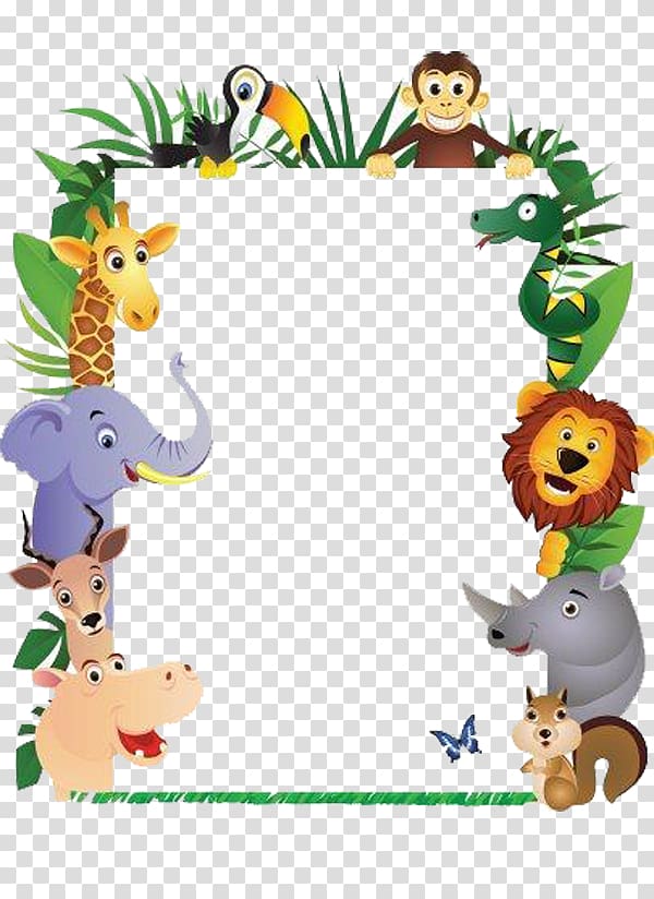 Animal Monkey , Animal frames, jungle-themed frame illustation 