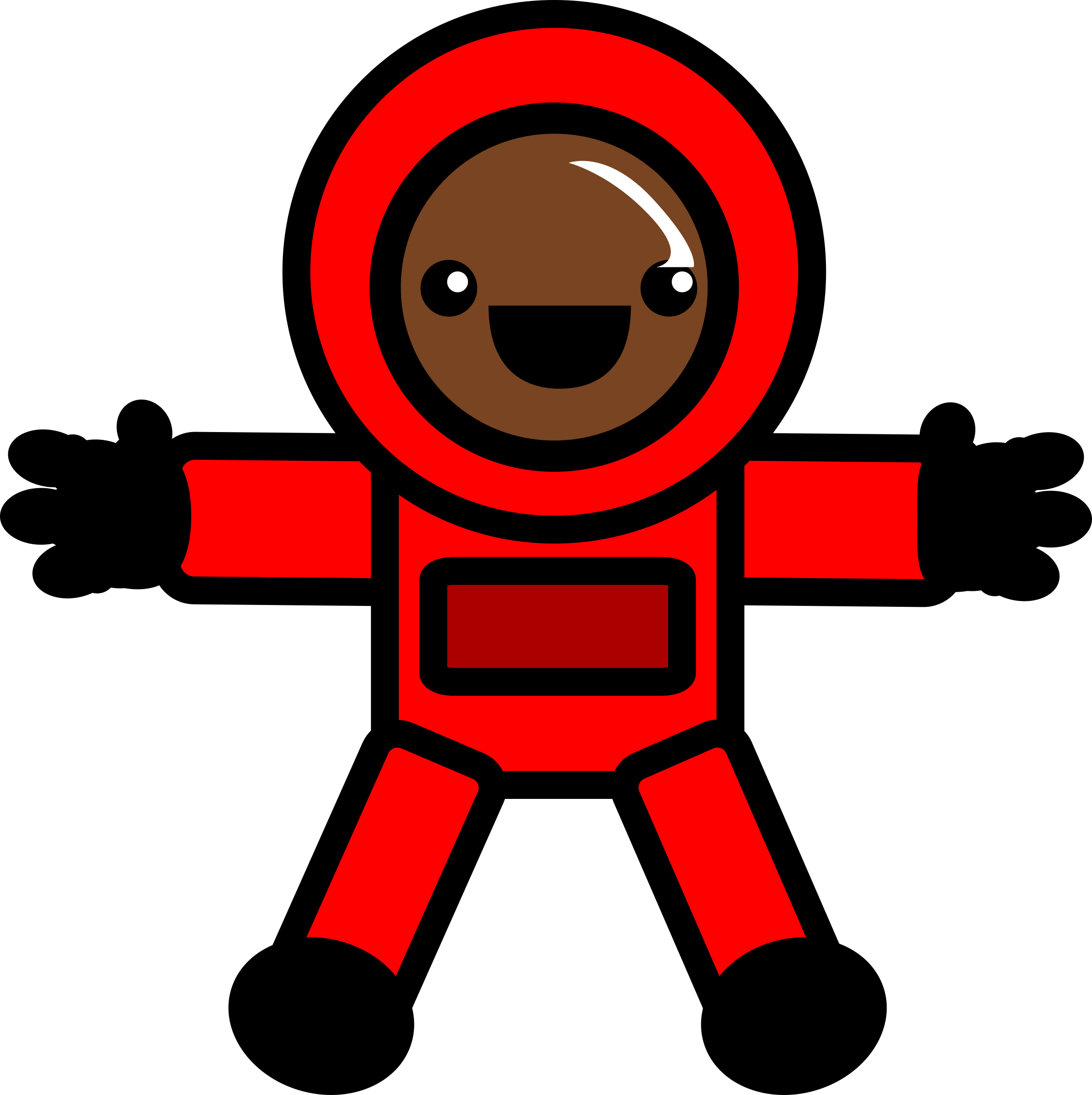 Astronaut in Red Space Suit vector clipart image - Free stock 
