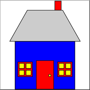 Clip Art: Basic Shapes: House 2 Color I abcteach | abcteach