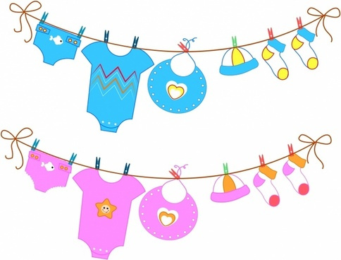 Diapers On Clothesline Clip Art Bing Images, Basket Of Baby 