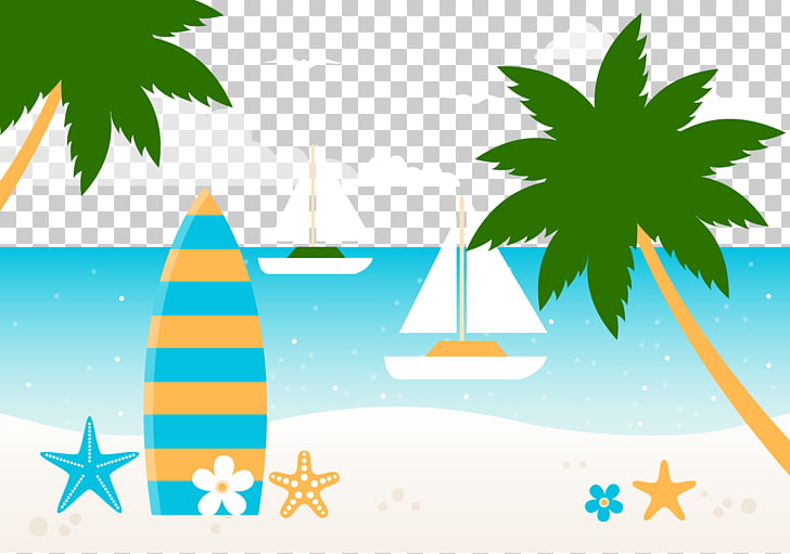 Beach Wind wave Illustration, Sailing boat PNG clipart | free 