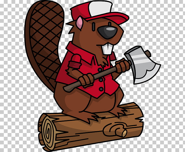 Beaver T-shirt Lumberjack , Beaver , brown animal holding axe 