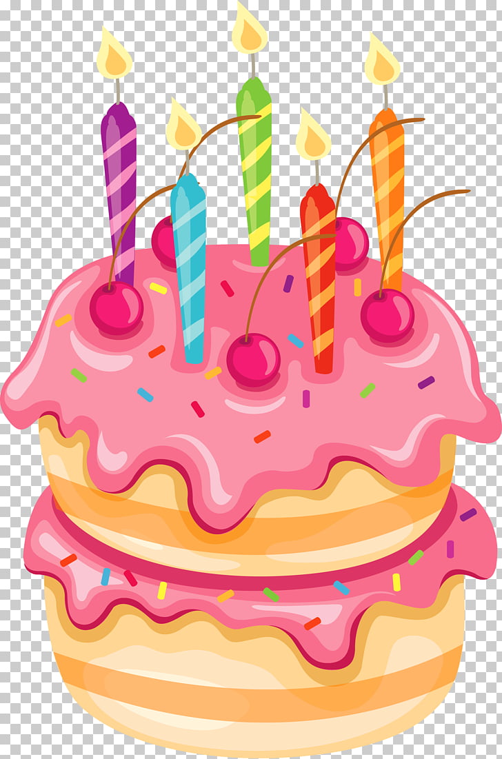 Birthday cake Wedding cake , Pink Cake with Candles , birthday 
