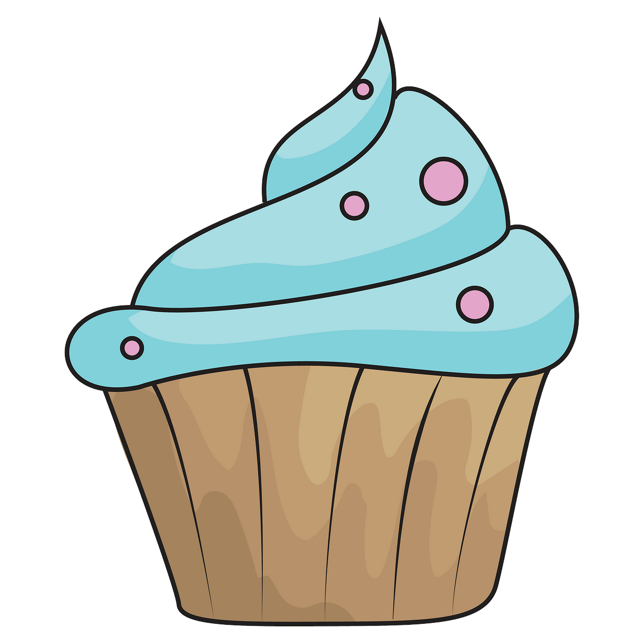Blue cupcake clipart. Free download. 