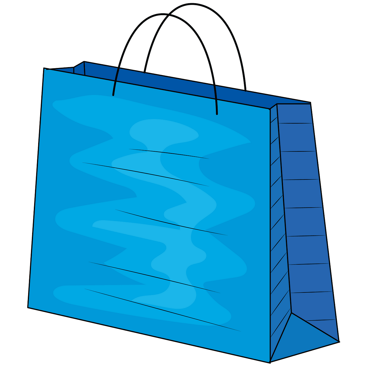 Blue shopping bag clipart. Free download. 