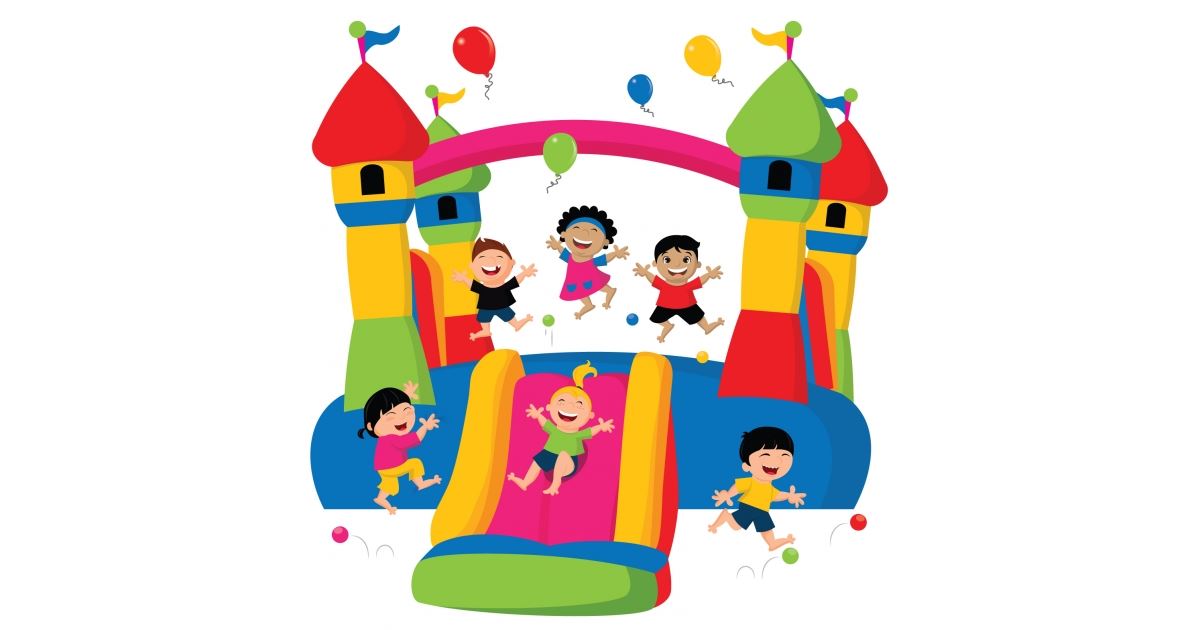 jumper house scene clipart