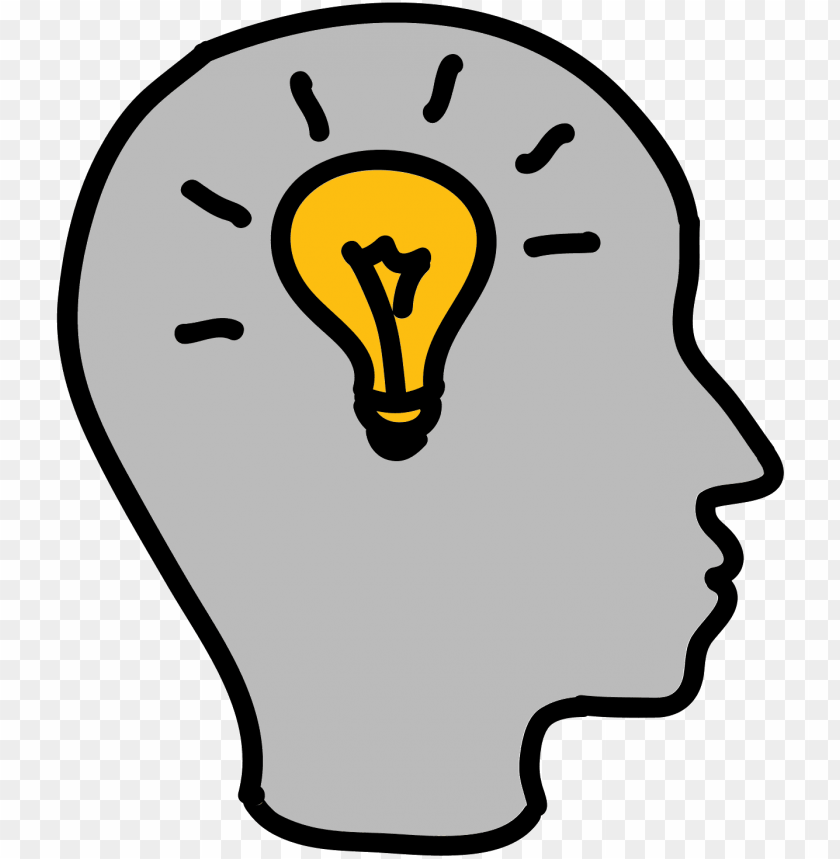 brainstorm skill icon - brain light bulb clip art PNG image