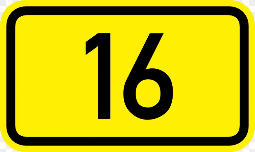 Bundesstraxdfe 16 Number Road Clip Art, PNG, Number 