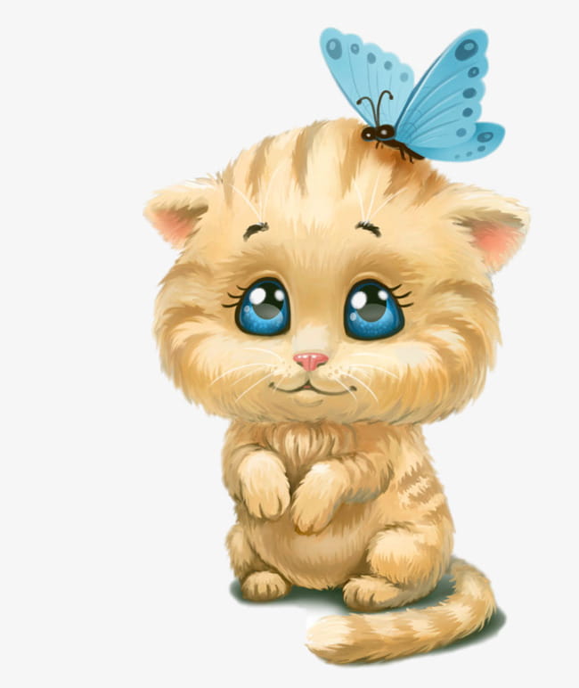 Butterfly cute cat head PNG clipart | free cliparts 