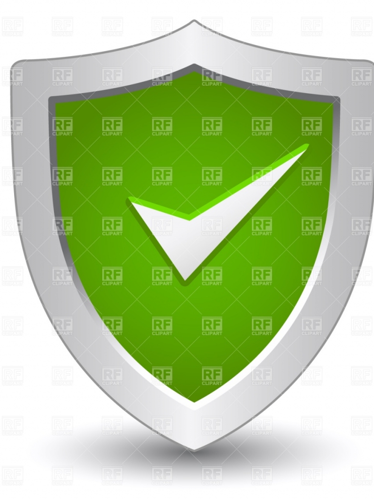 Free download Green shield with check mark download royalty free 