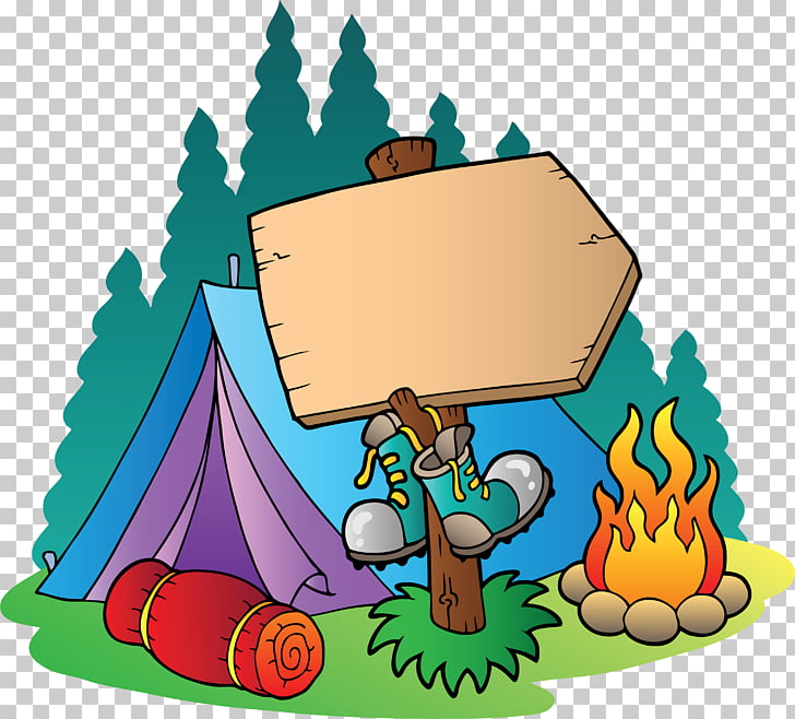 Camping Campsite Campfire , tent, camping signage PNG clipart 