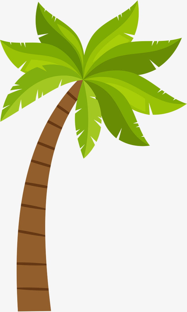 Cartoon coconut tree pattern PNG clipart | free cliparts 