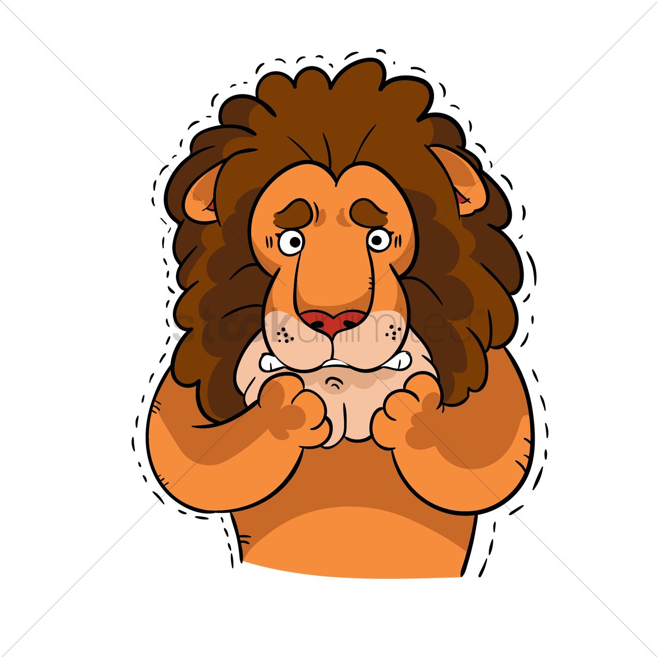 Cartoon lion shivering Vector Image - 1957555 | StockUnlimited