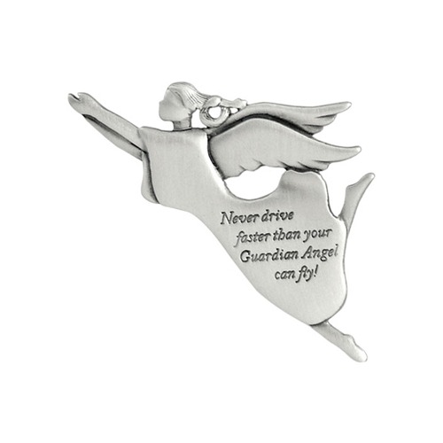 Never Drive Faster Than Your Angel Visor Clip 