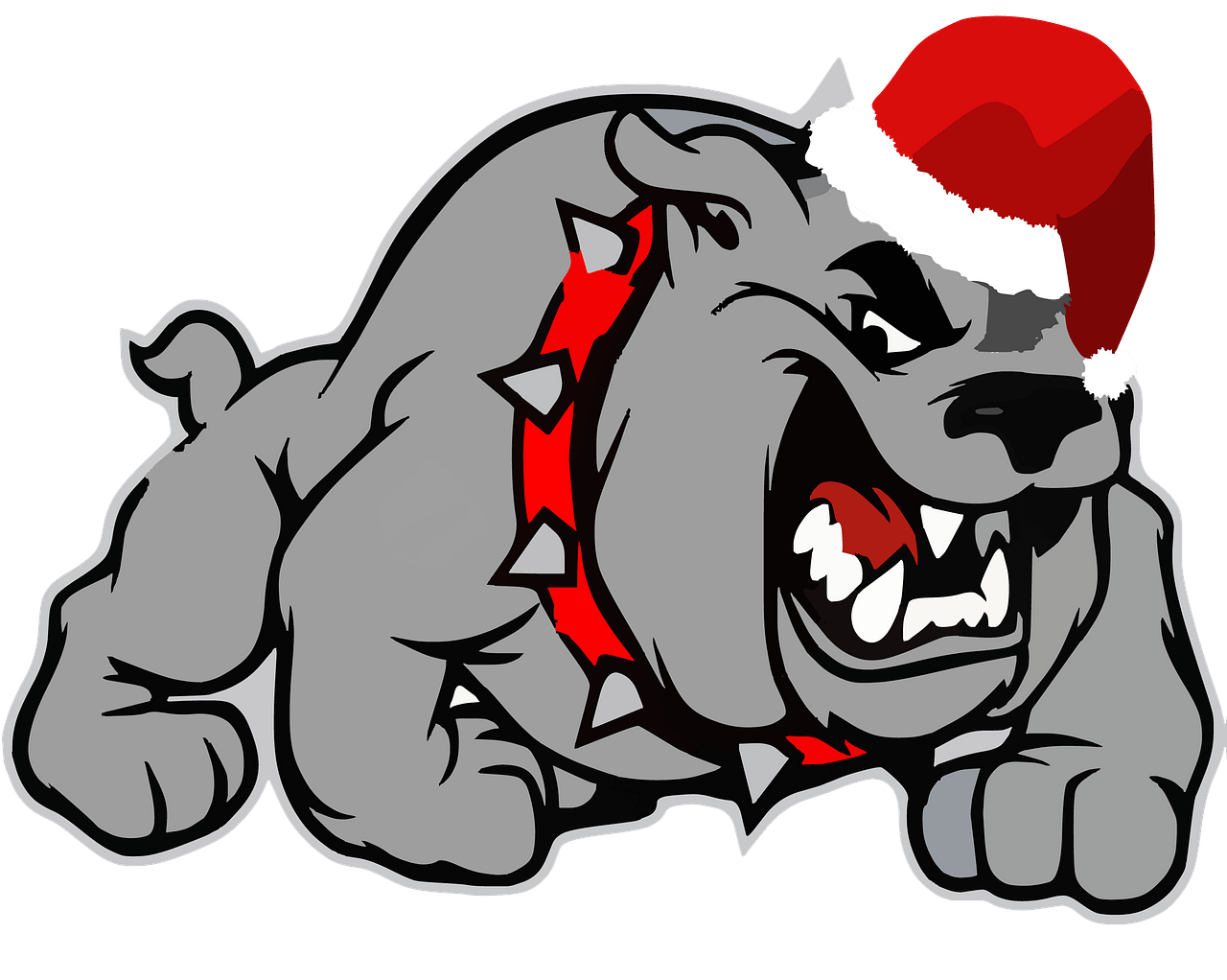 Christmas bulldog clipart. Free download. 
