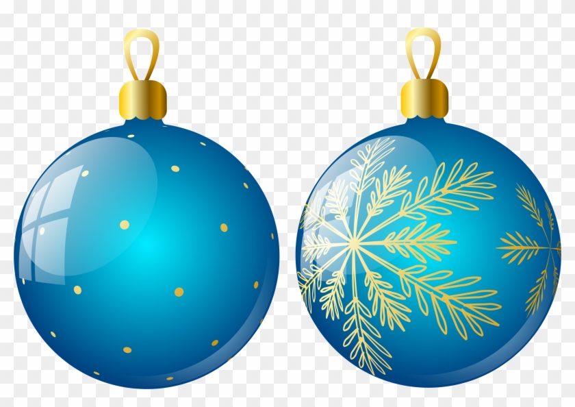 christmas ornament Transparent two blue christmas balls ornaments 