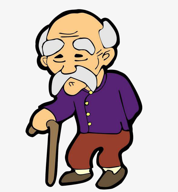 Crutches Old Man Clipart Hand Painted PNG Image And Impressive 