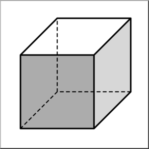 Clip Art: 3D Solids: Cube Grayscale I abcteach | abcteach