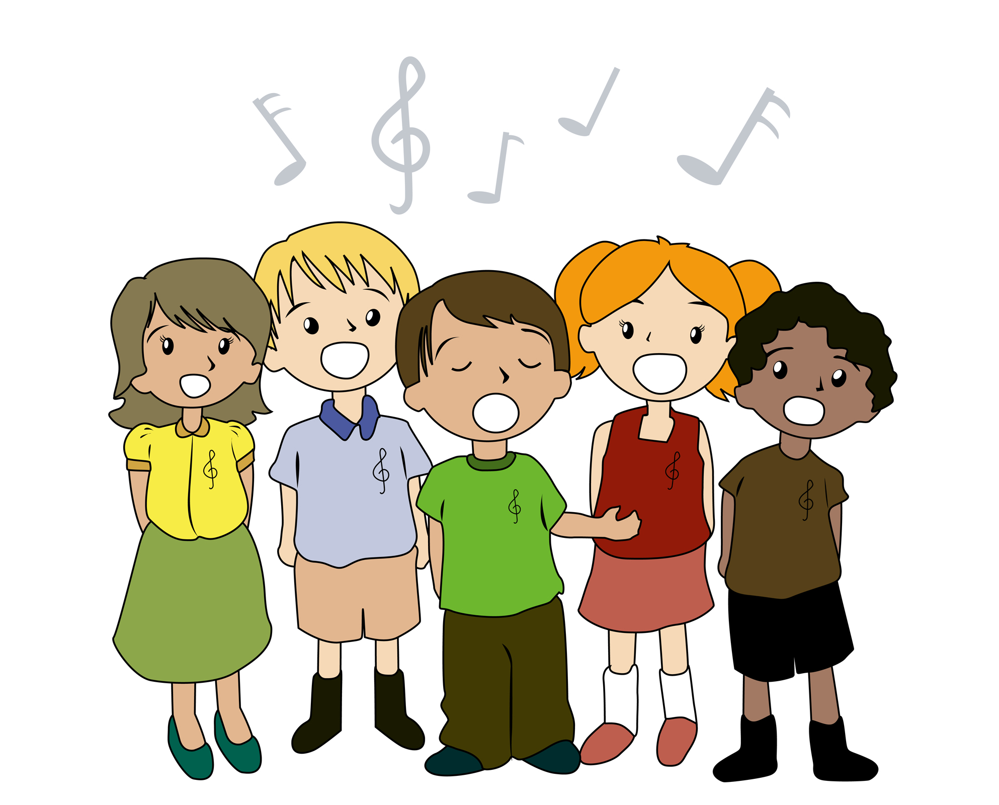 Best Children Singing Clipart 
