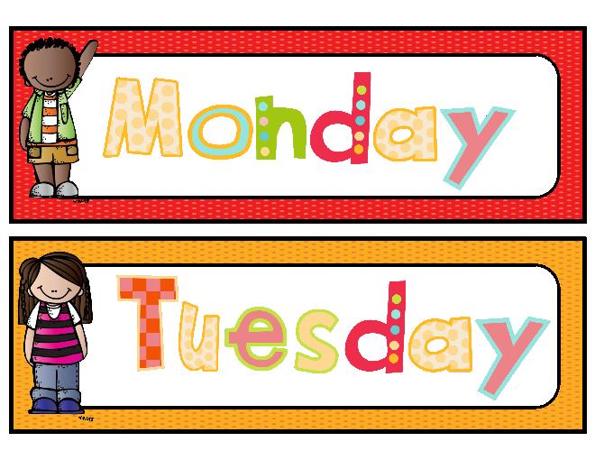 days of the week clipart printable - Clip Art Library