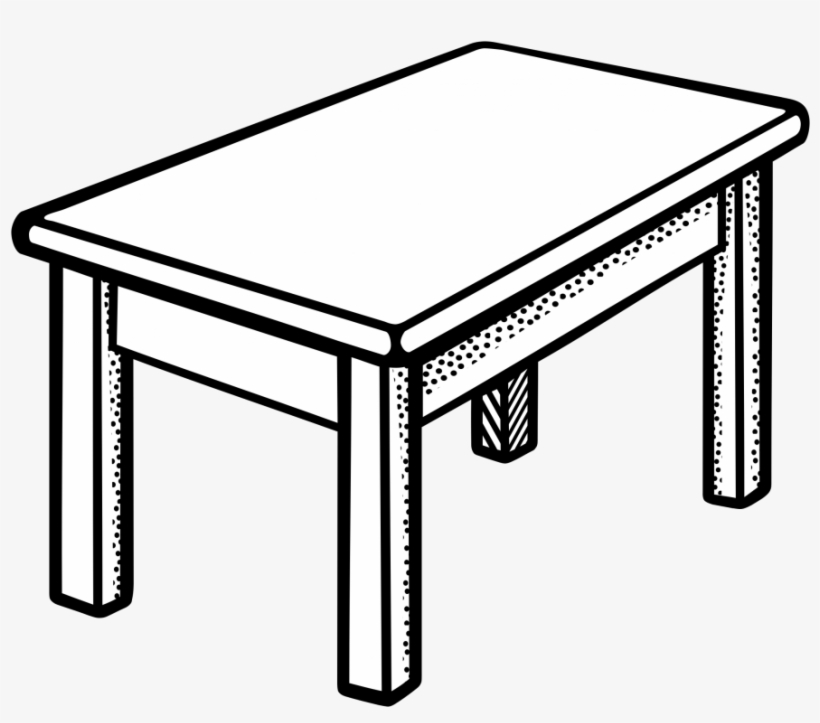 Desk Clipart Side View Table Black And White Free Pleasant 