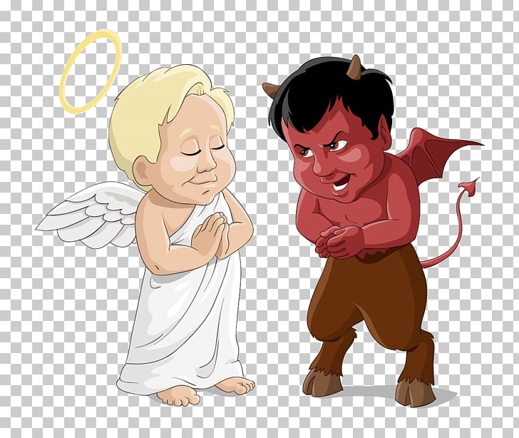 Devil Angel , Cartoon Angel and Devil PNG clipart | free cliparts 
