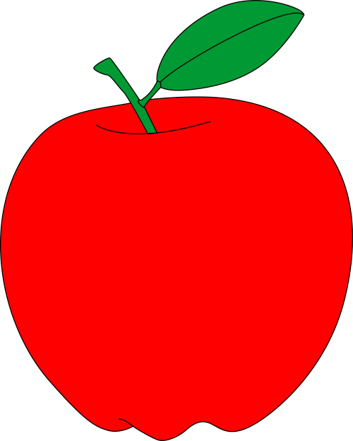 Red apple free vector clipart | Free Printable PDF