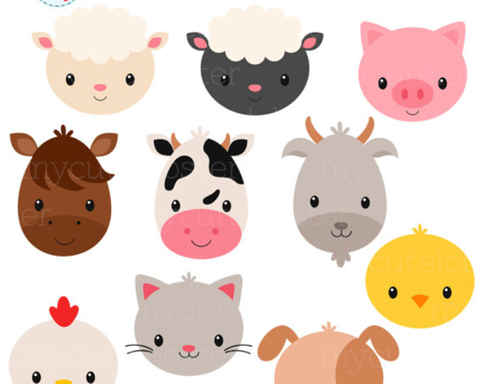 Farm Animal Faces Printables Clip Art Library