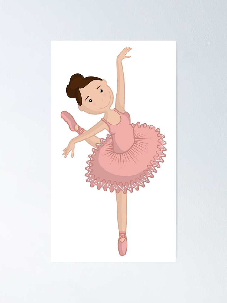 Cute ballerina in pink tutu / Sweet ballet dancer clip art | Poster