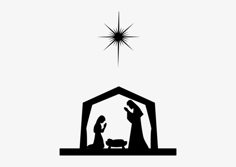 Free Baby Jesus Silhouette Clip Art Ba Nativity Lively Scene 
