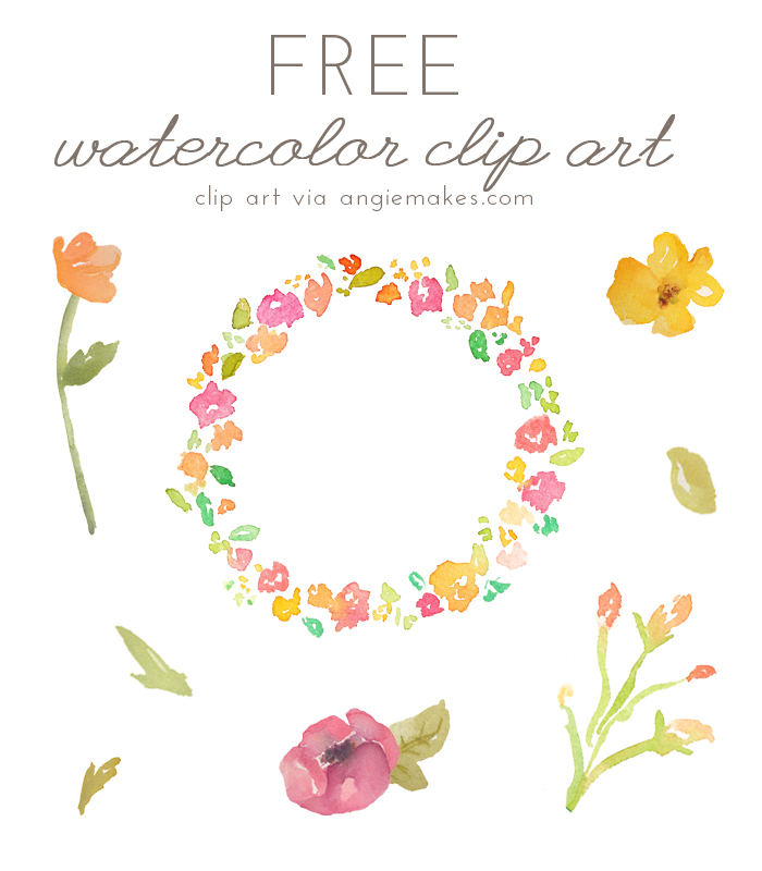 Angie Makes - Free Watercolor Flower ClipArt