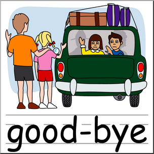 Clip Art: Basic Words: Good-bye Color Labeled I abcteach 