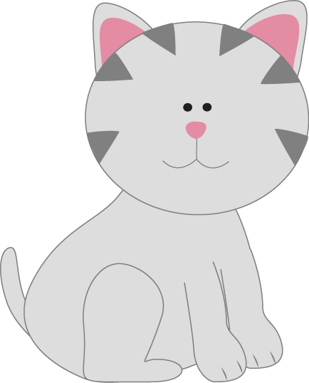 Gray Kitty Cat Clip Art - Gray Kitty Cat Image