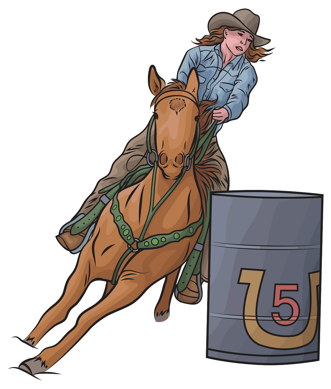 Clip Arts Related To : horse barrel racing drawing. 