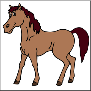 Clip Art: Cartoon Horse: Stallion Color I abcteach | abcteach
