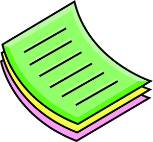 Papers Clipart Image - Icon of office papers in a pile